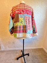 Load image into Gallery viewer, Vintage Patchwork Feedsack Crazy Quilt Jacket - Size 2X to 5X - Curvy Plus Oversized