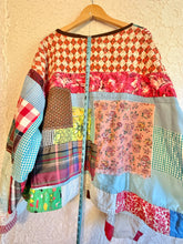 Load image into Gallery viewer, Vintage Patchwork Feedsack Crazy Quilt Jacket - Size 2X to 5X - Curvy Plus Oversized
