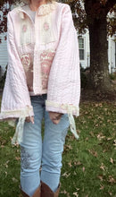 Load image into Gallery viewer, Fancy Whisper Pale Pink Liquid Satin Ice Cherry Blossom Quilt Coat Jacket - Fits to Large