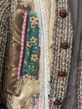 Load image into Gallery viewer, Upcycled Bouclé Barkcloth Patchwork Tweed Jacket - Size Large