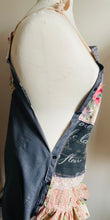 Load image into Gallery viewer, Red Rose Vintage Feedsack &amp; French Script Apron - Smock
