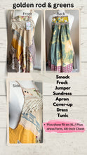 Load image into Gallery viewer, Golden Rod &amp; Grass Vintage Feedsack Smock
