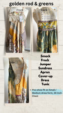Load image into Gallery viewer, Golden Rod &amp; Grass Vintage Feedsack Smock
