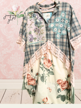 Load image into Gallery viewer, Pink Rose Breezy Cool Plaid Cotton Duster Oversized
