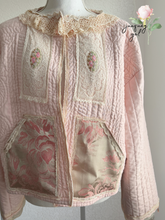 Load image into Gallery viewer, Fancy Whisper Pale Pink Liquid Satin Ice Cherry Blossom Quilt Coat Jacket - Fits to Large
