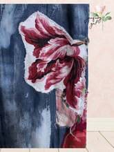 Load image into Gallery viewer, bleach dyed L O V E jeans - fits Large to XL
