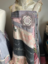 Load image into Gallery viewer, Red Rose Vintage Feedsack &amp; French Script Apron - Smock
