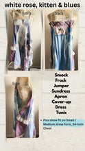 Load image into Gallery viewer, Vintage Blue Rose &amp; Calico Kitten Textiles - Apron - Smock
