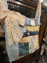 Load image into Gallery viewer, Delft Blue Holland Vintage Needlepoint Tote Flea Market Book Bag
