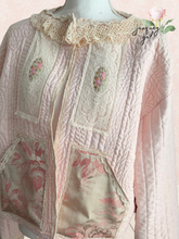 Load image into Gallery viewer, Fancy Whisper Pale Pink Liquid Satin Ice Cherry Blossom Quilt Coat Jacket - Fits to Large
