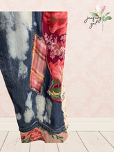 Load image into Gallery viewer, bleach dyed L O V E jeans - fits Large to XL
