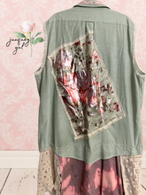 Load image into Gallery viewer, Breezy Cool Summery Cover-up Vintage Tablecloth Upcycled Menswear Blouse Duster Oversized
