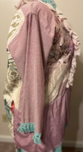 Load image into Gallery viewer, frankly fancy fringe 1940's barkcloth oxford cloth upcycled duster shirt
