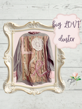 Load image into Gallery viewer, Big LOVE Ralph Lauren Ticking Strip Floral Sheet Upcycled Oversized Menswear Shirt
