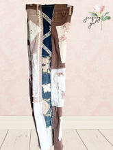 Load image into Gallery viewer, cocoa neutrals patchwork denim jeans Small to Medium
