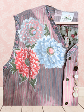 Load image into Gallery viewer, Breezy Cool Summery Cover-up Vintage Tablecloth Upcycled Menswear Duster Shirt Oversized

