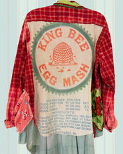 Load image into Gallery viewer, king bee bright pink feed sack Duster
