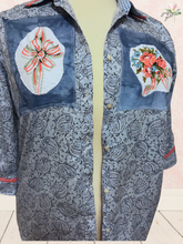 Load image into Gallery viewer, Paisley Vintage Tablecloth Flag Upcycle Shirt 4th of July - Fits to Plus
