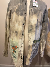 Load image into Gallery viewer, Bucolic Barn Scene Needlepoint Distressed - Shacket Jacket Shirt
