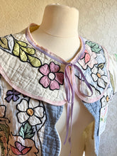 Load image into Gallery viewer, Stained Glass Pastel Quilt Vest Reversible with detached collar - Fits up to XLarge 1X
