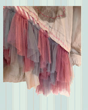 Load image into Gallery viewer, pink rose needlepoint khaki jacket duster
