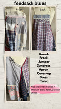 Load image into Gallery viewer, Faded Red White &amp; Blues Plaid Shirts &amp; Feedsacks - Apron Smock
