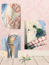 Load image into Gallery viewer, Red Rose Feed Sack Denim Sleeveless Vest
