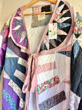 Load image into Gallery viewer, Mariner's Compass Moody Hues Purples Urban Quilt Jacket - Fits Large XL to 2X Oversized Plus
