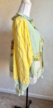 Load image into Gallery viewer, Handstitched Green &amp; Yellow Roses Barn Coat Jacket - Fits up to Large XL
