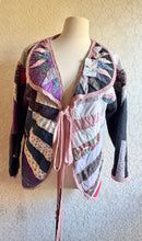 Load image into Gallery viewer, Mariner's Compass Moody Hues Purples Urban Quilt Jacket - Fits Large XL to 2X Oversized Plus
