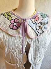Load image into Gallery viewer, Stained Glass Pastel Quilt Vest Reversible with detached collar - Fits up to XLarge 1X
