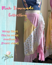 Load image into Gallery viewer, Sunshine cover-up wrap skirt bright summer with bright vintage sheets textiles asymmetric hemline fits to medium
