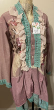 Load image into Gallery viewer, frankly fancy fringe 1940's barkcloth oxford cloth upcycled duster shirt
