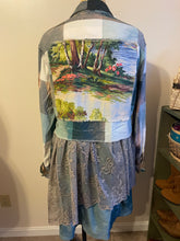 Load image into Gallery viewer, verdant scenic upcycled vintage flannel shirt - duster
