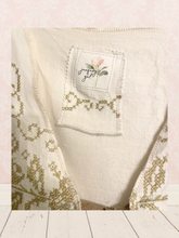 Load image into Gallery viewer, Vintage Cross Stitch Neutral Taupe Hand Embroidery Handmade Vest
