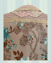 Load image into Gallery viewer, shimmery taupe barkcloth oversized oxford cloth Gypsy Duster
