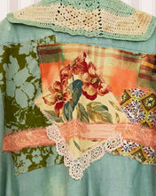 Load image into Gallery viewer, aqua &amp; rusty rose gold bleached oversized oxford cloth Gypsy Duster
