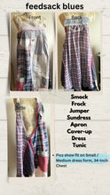 Load image into Gallery viewer, Faded Red White &amp; Blues Plaid Shirts &amp; Feedsacks - Apron Smock
