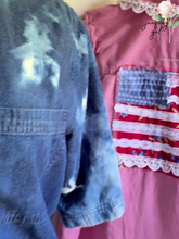 Load image into Gallery viewer, Red Check Cotton Upcycle 4th of July Patriotic - Size Large
