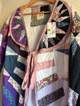 Load image into Gallery viewer, Mariner's Compass Moody Hues Purples Urban Quilt Jacket - Fits Large XL to 2X Oversized Plus
