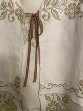 Load image into Gallery viewer, Cross stitch taupe embroidery vest
