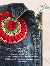 Load image into Gallery viewer, Farm Girl Vintage Cowboy Gap Dress Roosters &amp; Crochet Roses Upcycle - Size Small
