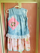 Load image into Gallery viewer, denim &amp; pink roses vintage sheets - shirt | duster *Fits Up to Medium*
