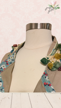 Load image into Gallery viewer, Khaki Upcycled Bobo Fringe Colorful Patchwork Jacket Lane Bryant PLUS CURVY
