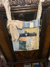 Load image into Gallery viewer, Delft Blue Holland Vintage Needlepoint Tote Flea Market Book Bag
