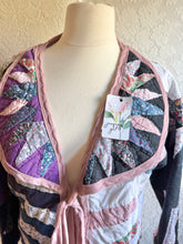Load image into Gallery viewer, Mariner's Compass Moody Hues Purples Urban Quilt Jacket - Fits Large XL to 2X Oversized Plus
