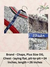 Load image into Gallery viewer, Paisley Vintage Tablecloth Flag Upcycle Shirt 4th of July - Fits to Plus
