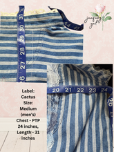 Load image into Gallery viewer, Vintage Tablecloth Poppy Bouquet &amp; Ribbon Oversized Bleached Denim Vest Upcycled 4th of July - Fits to Plus
