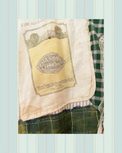 Load image into Gallery viewer, farm girl yellow ticking stripe poultry feed sack oversized duster
