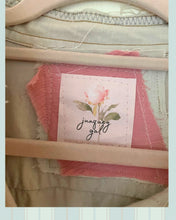 Load image into Gallery viewer, pink rose needlepoint khaki jacket duster
